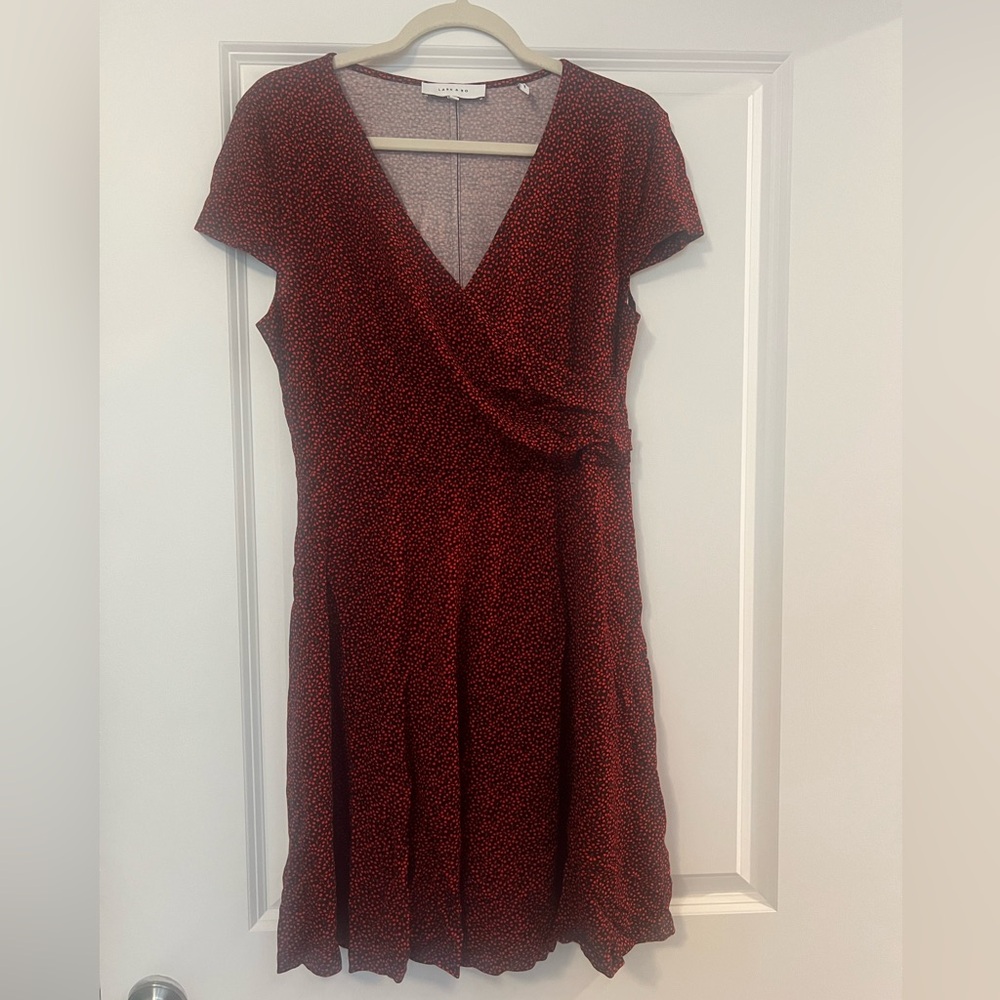 Lark and Ro size large faux wrap, cap sleeve dress